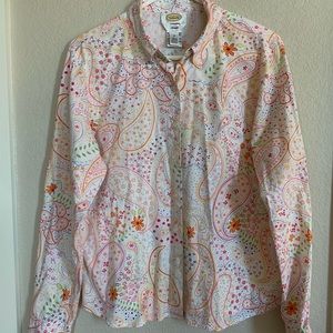 Talbots paisley button down shirt. Size M.